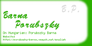 barna porubszky business card